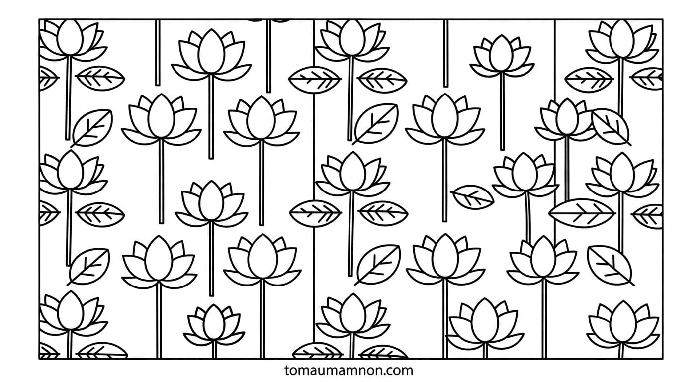 tranh tô màu hoa sen 6