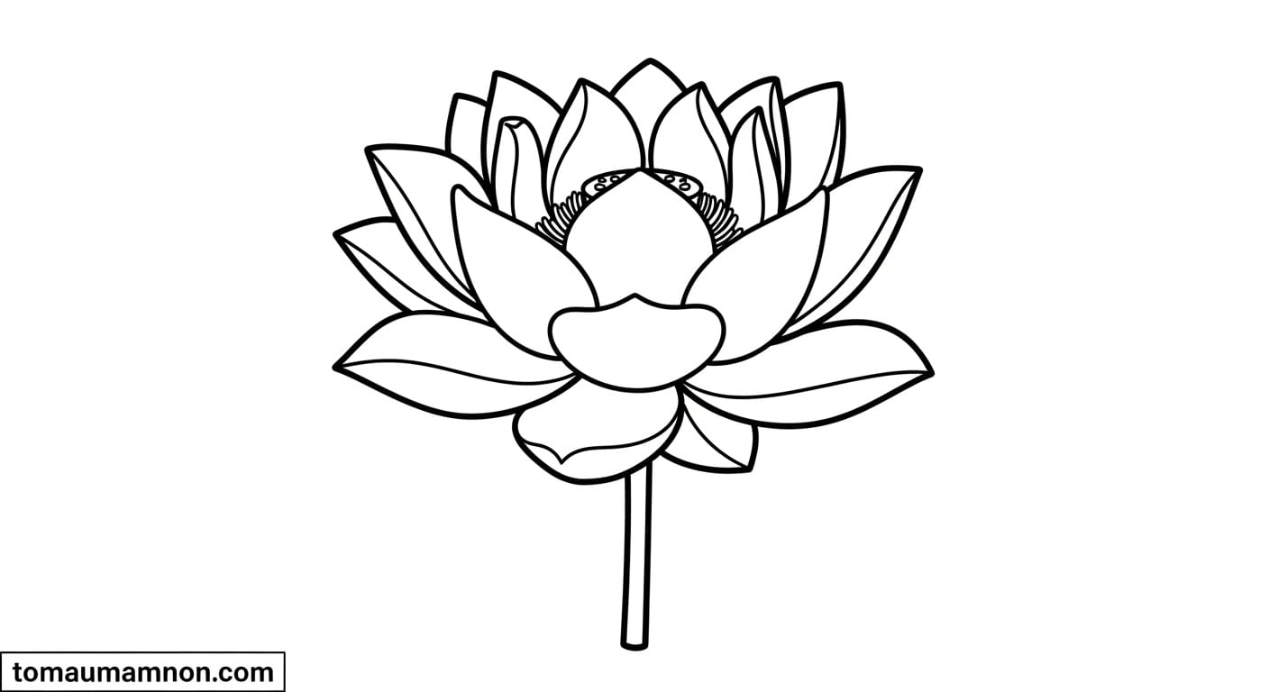 tranh tô màu hoa sen