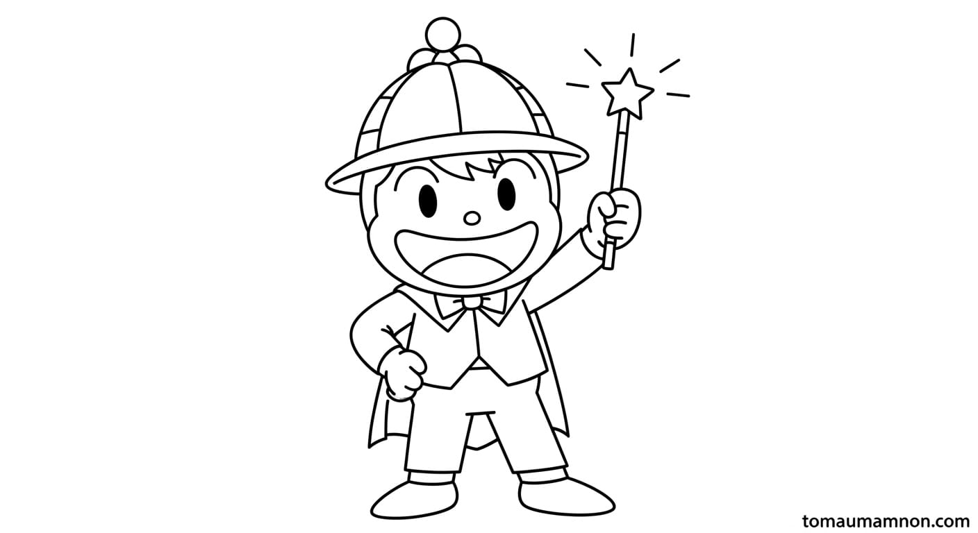 Tranh Tô Màu Kaito Kid Kaito Kid đứng với áo choàng