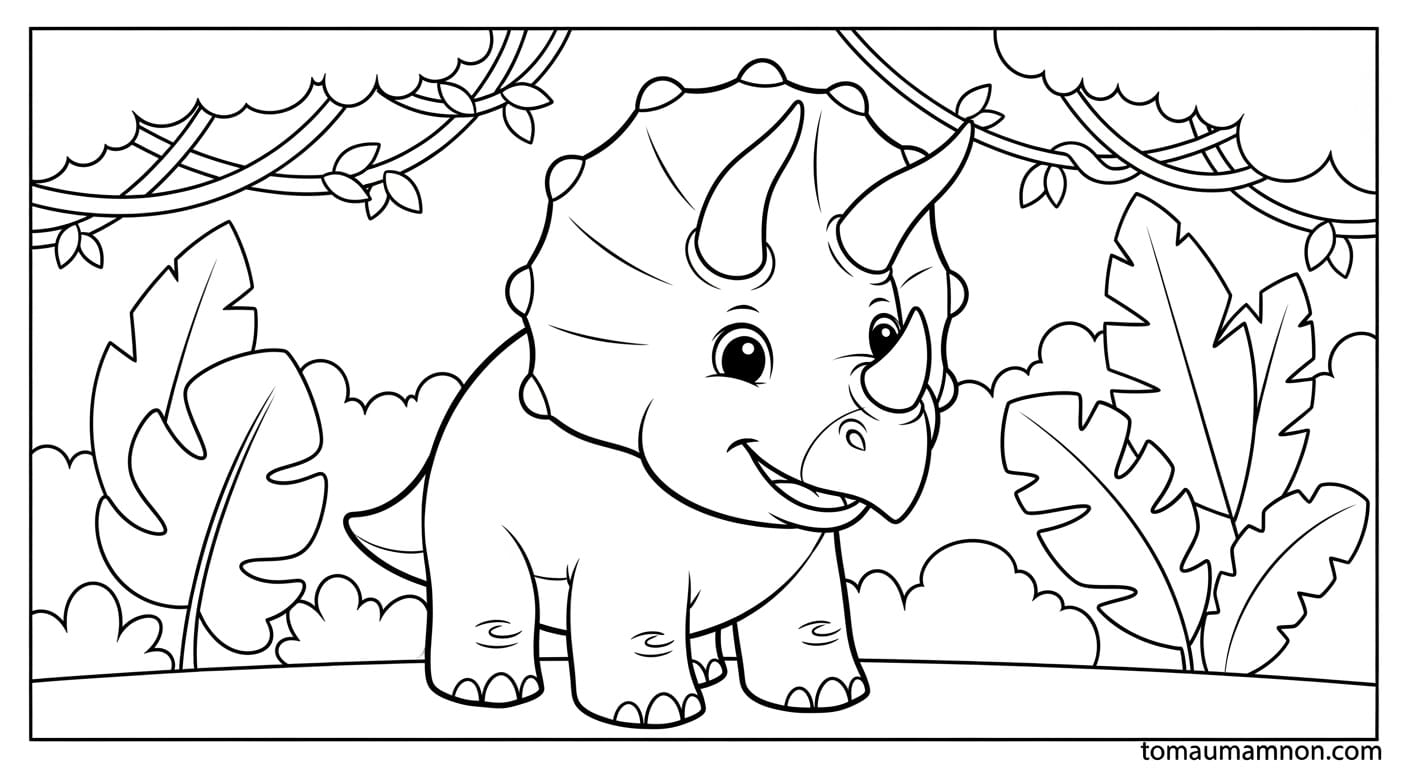 Tranh Tô Màu Khủng Long Khủng long nhỏ dễ thương