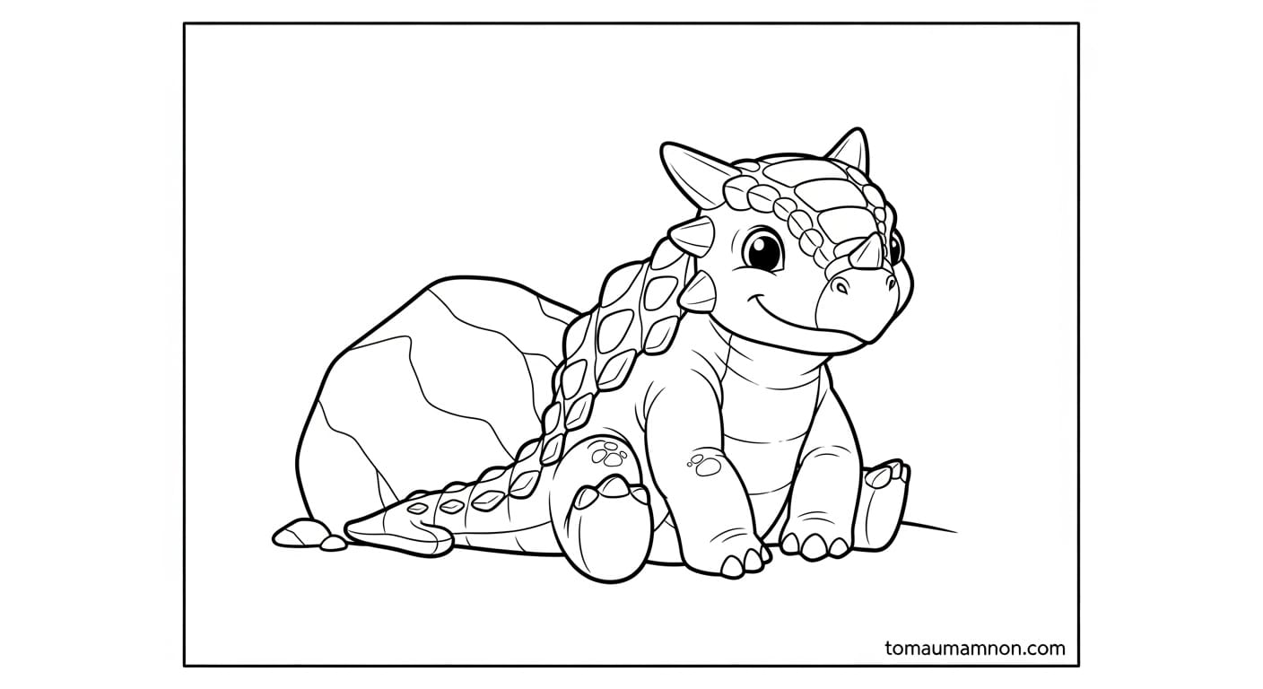 Tranh Tô Màu Khủng Long Khủng long với cảnh hoàng hôn