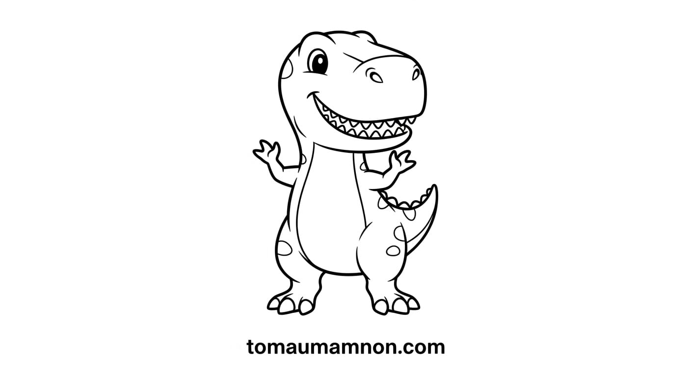 Tranh Tô Màu Khủng Long Hình vẽ khủng long đơn giản