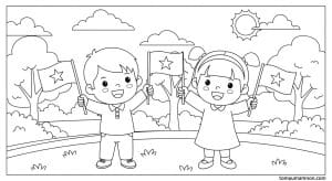 tranh to mau la co viet nam 1