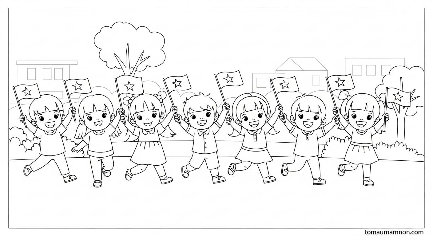 Tranh Tô Màu Lá Cờ Việt Nam tranh tô màu lá cờ 7