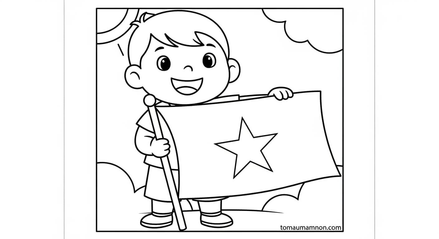 Tranh Tô Màu Lá Cờ Việt Nam tranh tô màu lá cờ