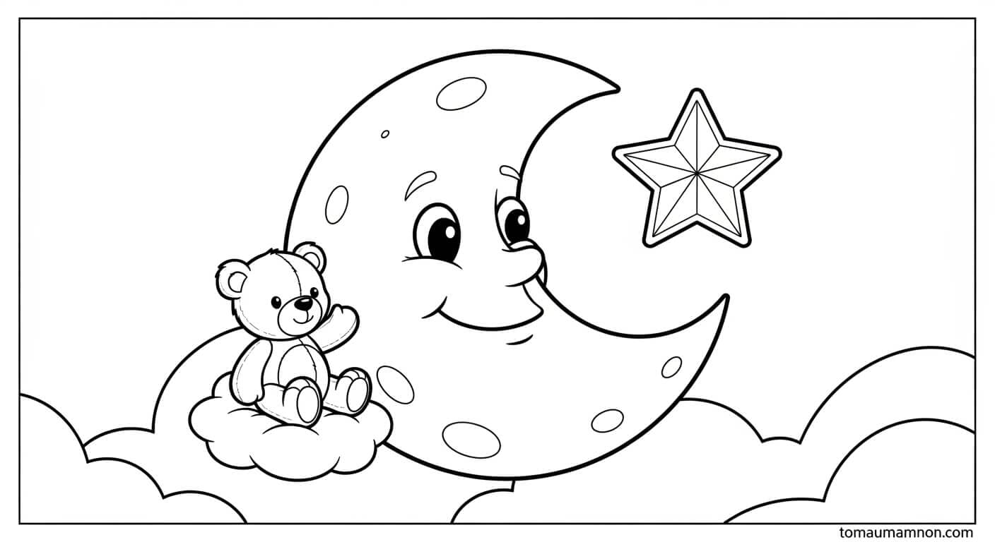 mặt trăng bên cạnh đám mây