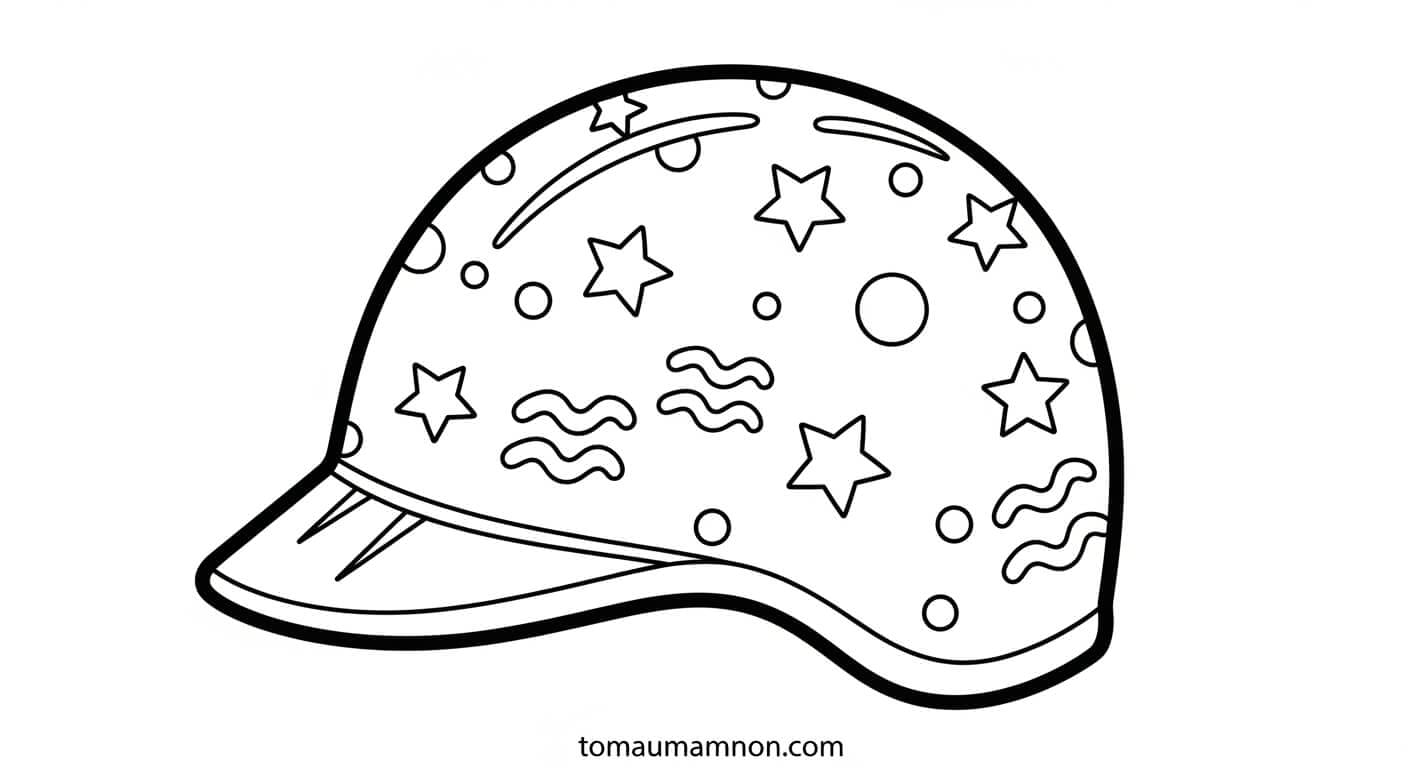 Tranh Tô Màu Mũ Bảo Hiểm Mũ hoạ tiết dễ thương