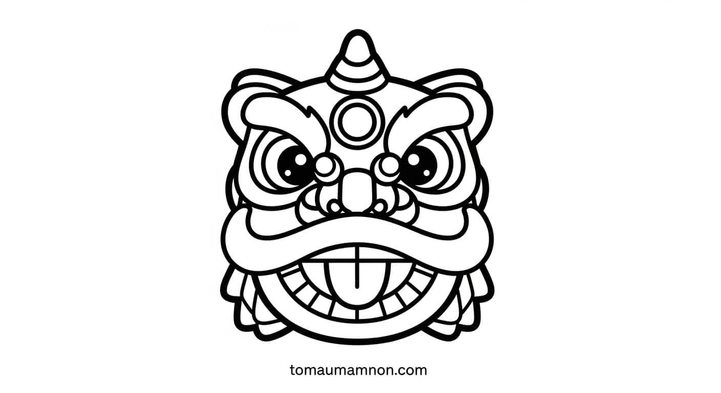 Tranh Tô Màu Múa Lân Tranh tô màu múa lân