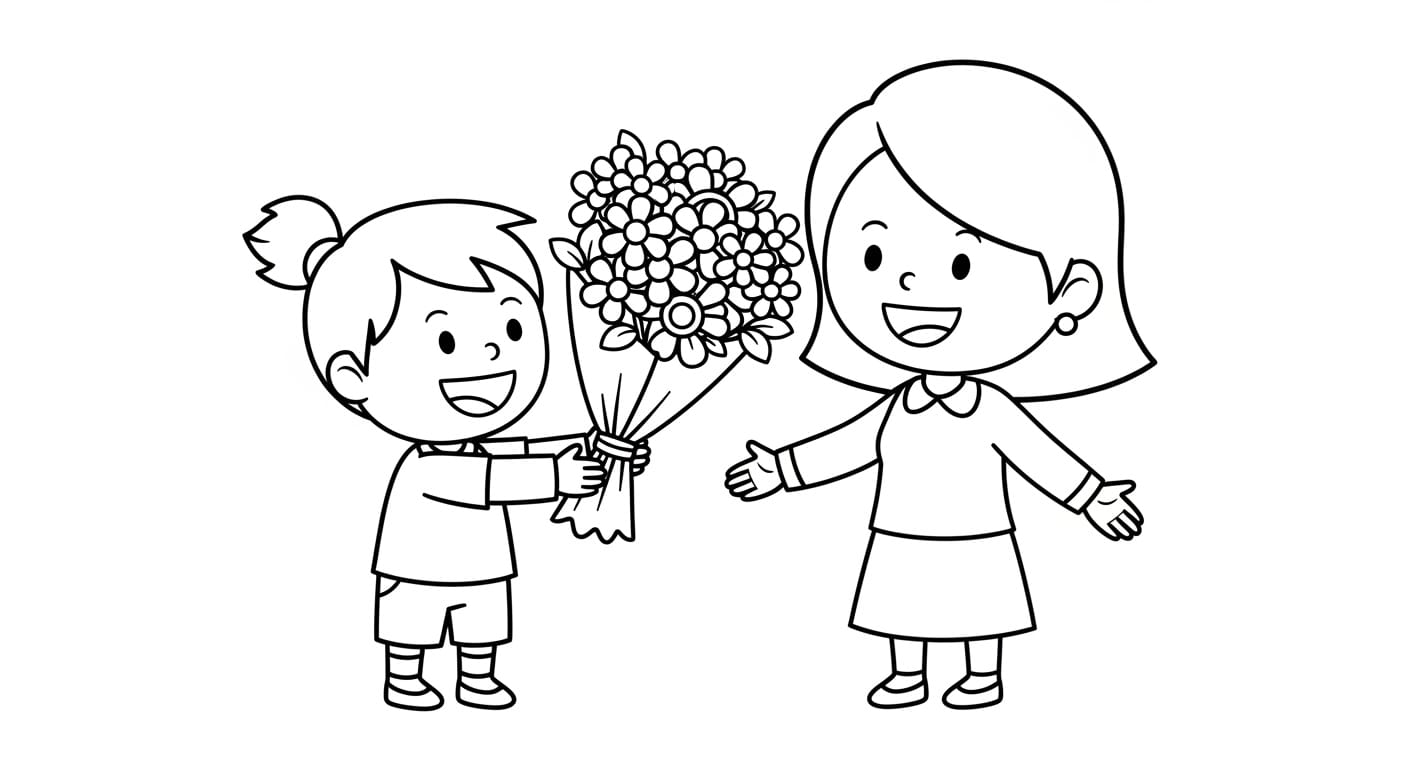 Tranh Tô Màu Ngày 20/11 tranh cô giáo và học sinh