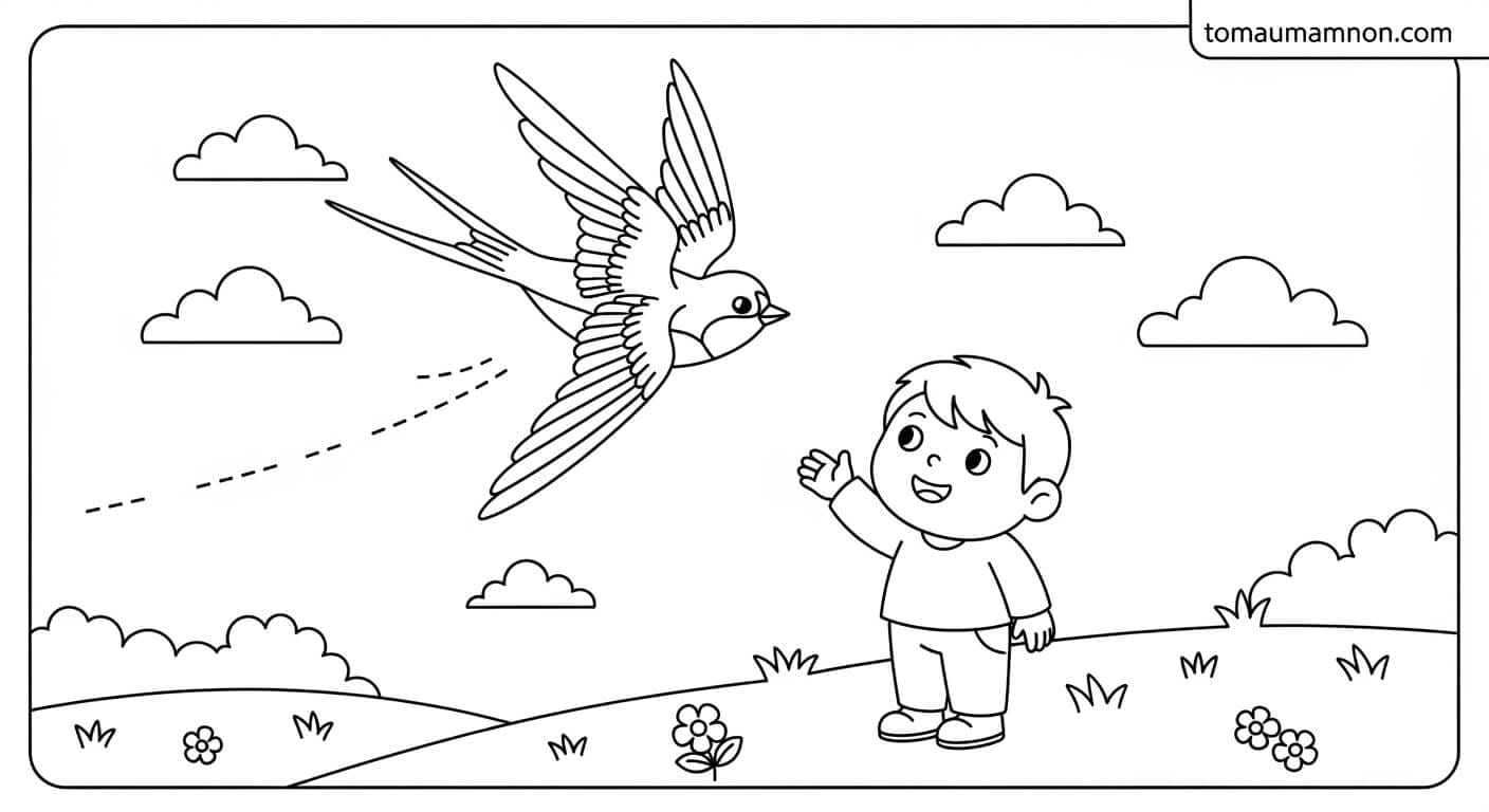 Tranh Tô Màu Ngày Tết Nguyên Đán Cho Bé Bánh chưng xanh