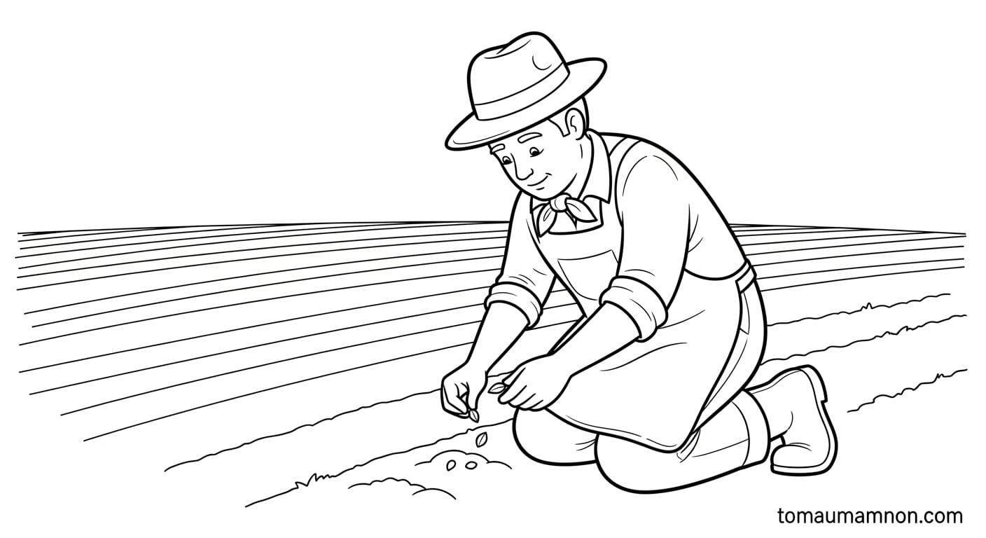 Người nông dân làm việc