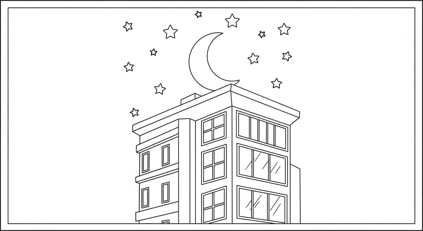 Ngôi nhà cao tầng với cửa sổ