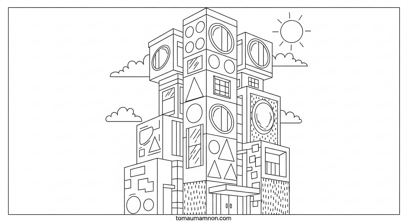 Ngôi nhà cao tầng hiện đại