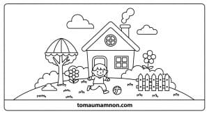 tranh to mau ngoi nha cua be 1