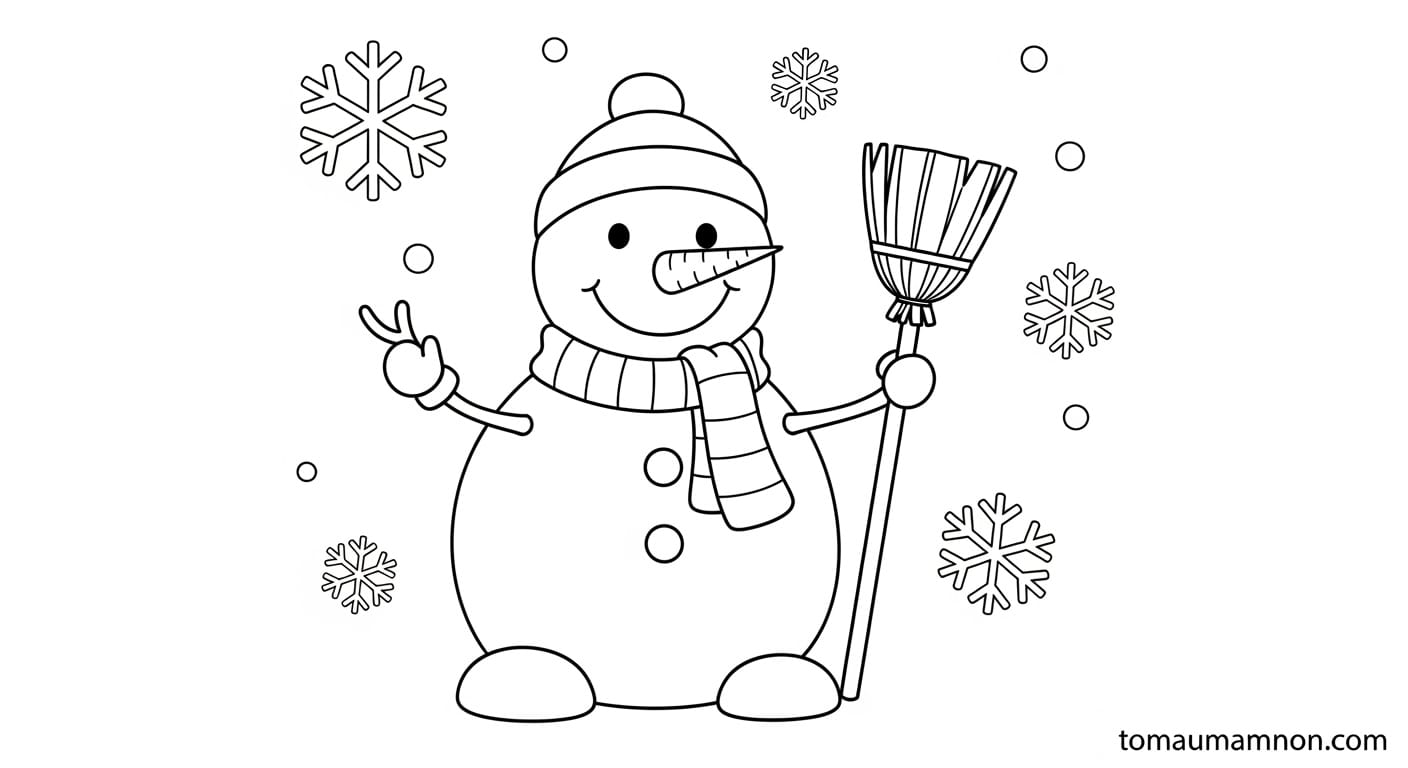 Tranh Tô Màu Noel Ngôi nhà tuyết mùa Giáng sinh