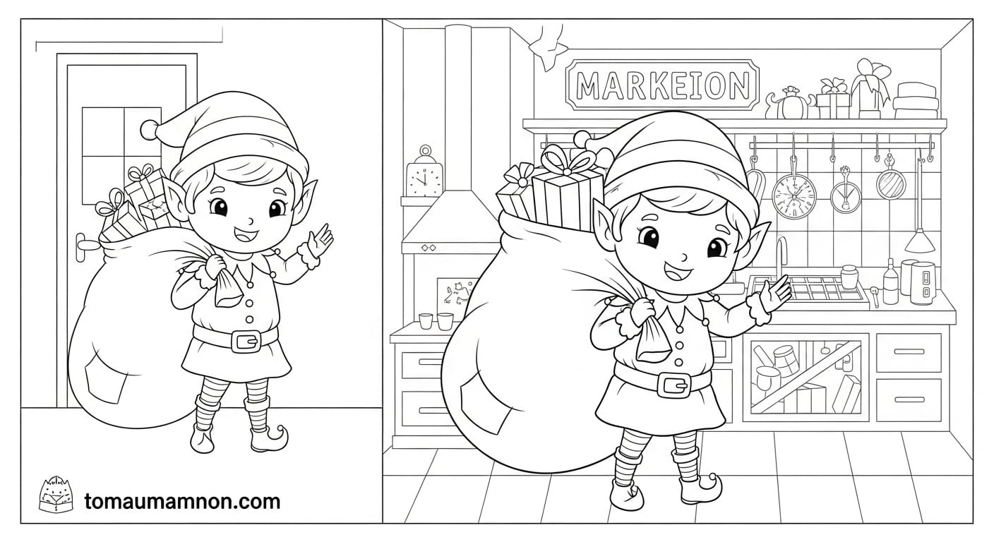 Tranh Tô Màu Noel Các em bé hát mừng Noel