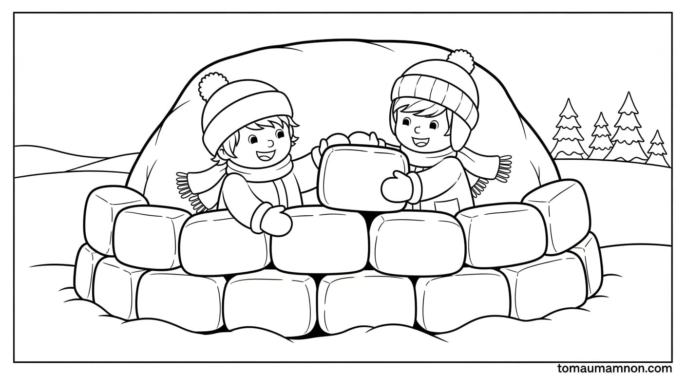 Tranh Tô Màu Noel Chú mèo đeo mũ Noel