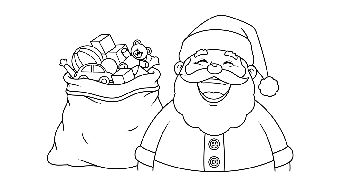 Tranh Tô Màu Ông Già Noel Ông Già Noel bên cây thông