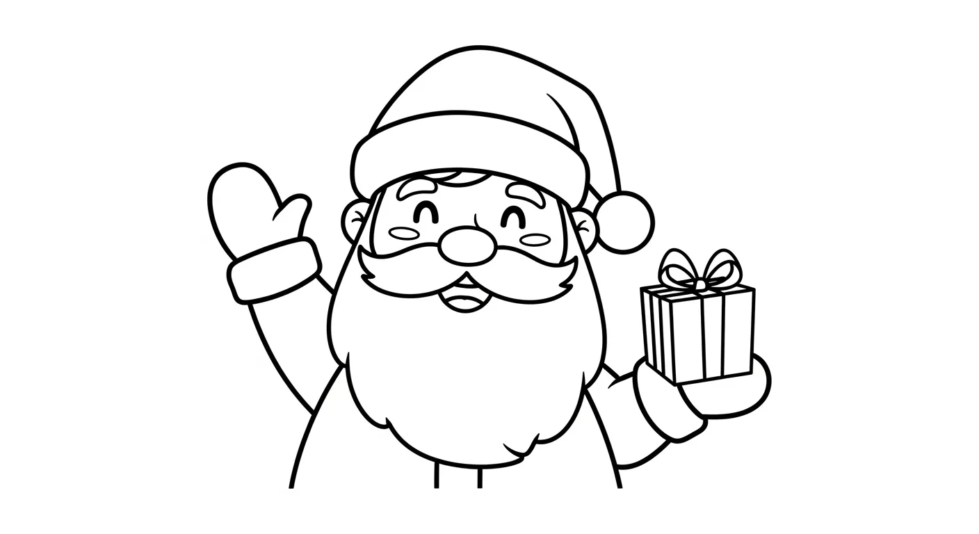 Tranh Tô Màu Ông Già Noel Ông Già Noel trên xe trượt tuyết