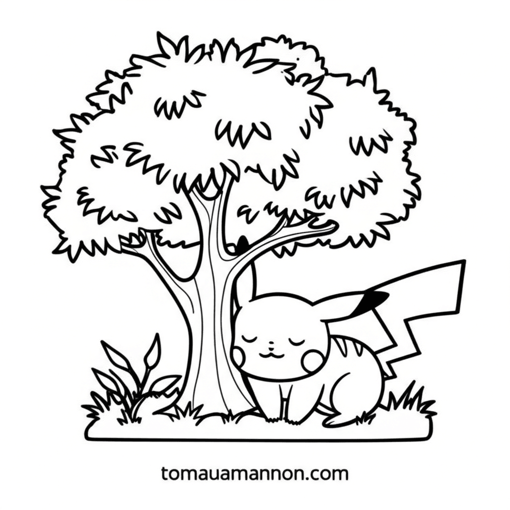 Tranh Tô Màu Pikachu Pikachu đứng