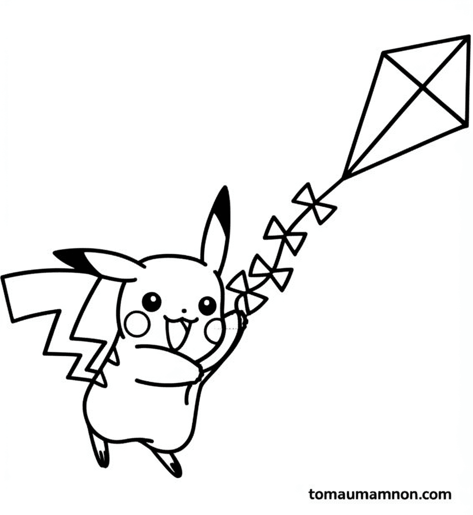 Tranh Tô Màu Pikachu Pikachu vui nhộn