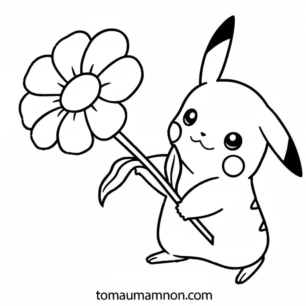 Tranh Tô Màu Pikachu Pikachu chạy