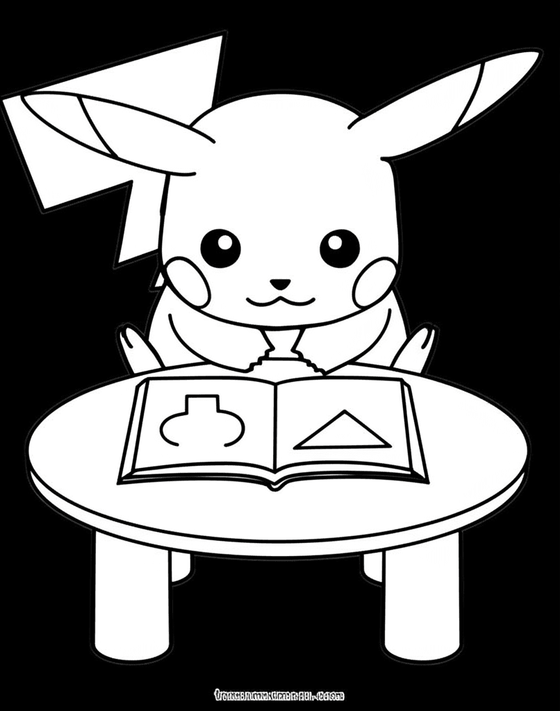 Tranh Tô Màu Pikachu Pikachu nghĩ ngợi