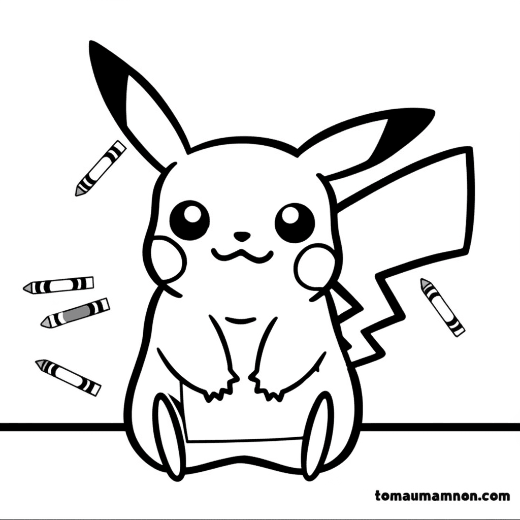 Tranh Tô Màu Pikachu Pikachu nhảy
