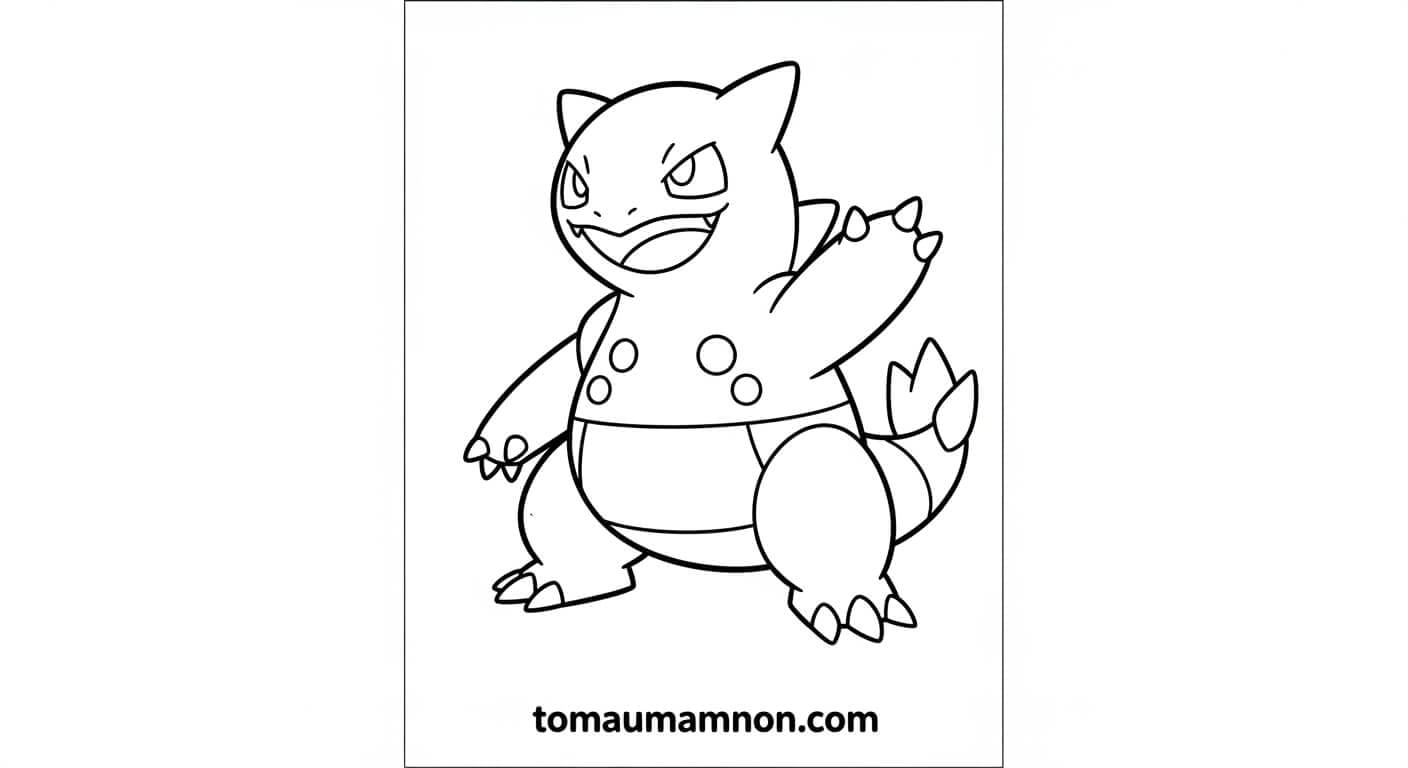 Tranh Tô Màu Pokemon Mega Pokemon mạnh mẽ
