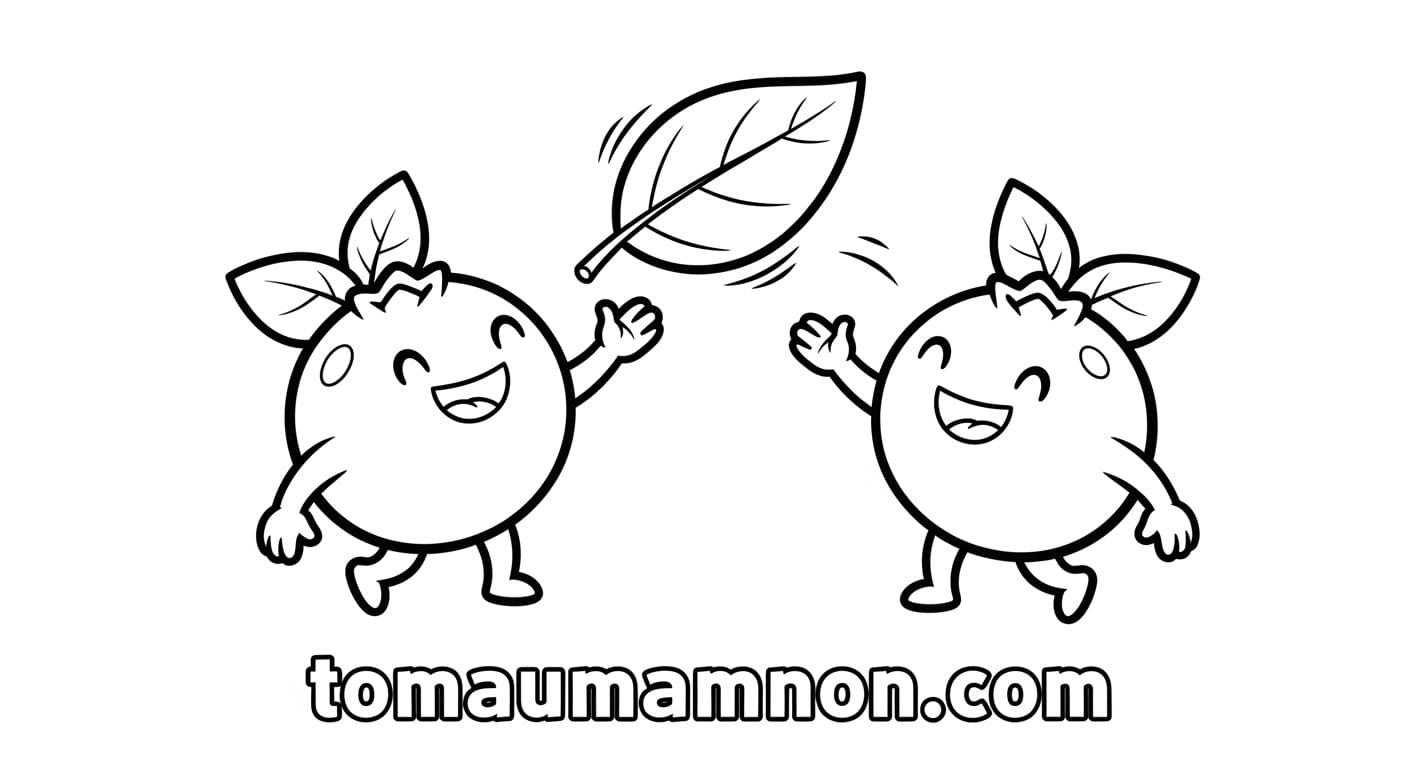 Tranh Tô Màu Quả Hình ảnh quả lê nhỏ trên trang giấy