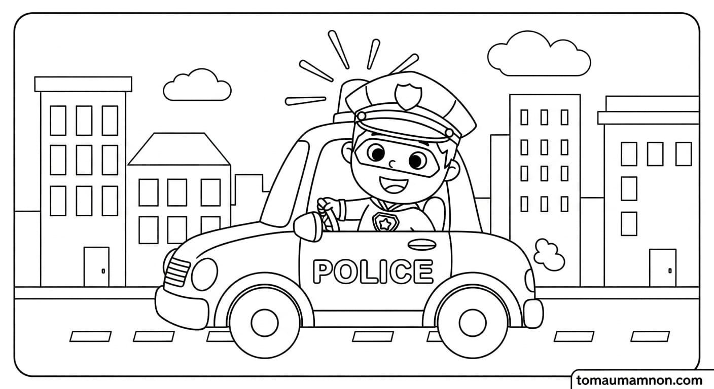 tranh to mau sieu nhan canh sat 1