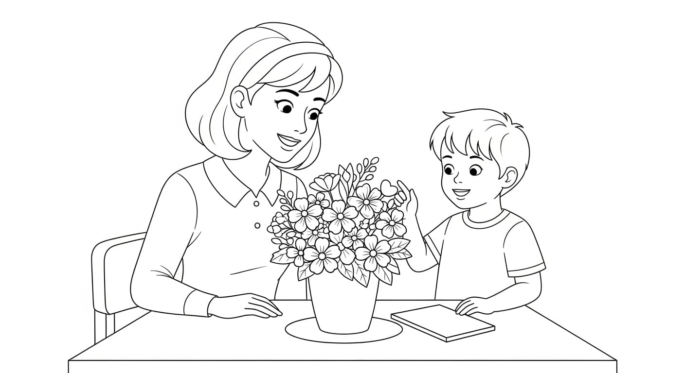 Tranh Tô Màu Tặng Hoa Cô Giáo Hoa tươi dành cho cô giáo