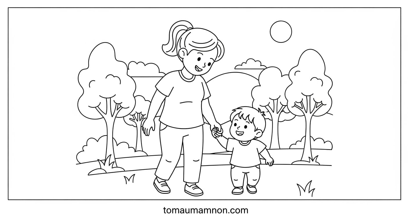 Tranh Tô Màu Tặng Mẹ tranh tô màu đơn giản