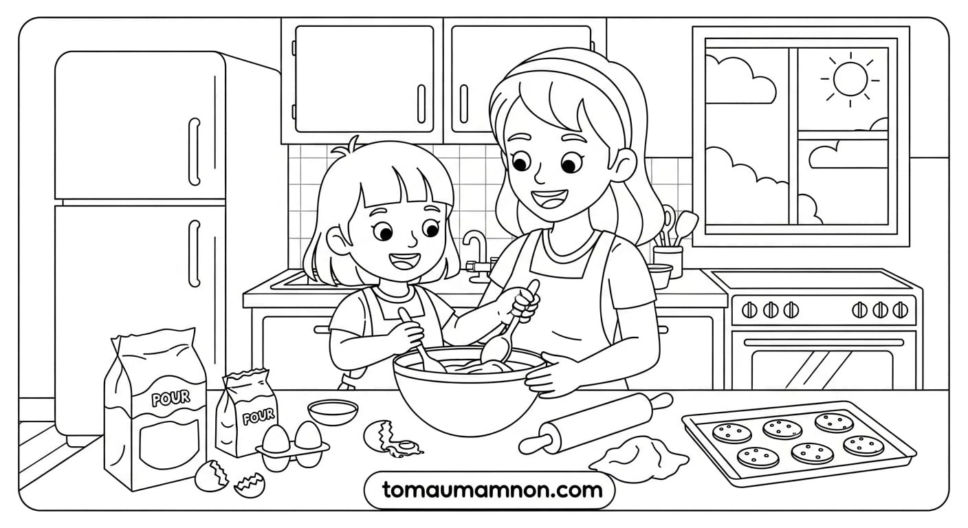 Tranh Tô Màu Tặng Mẹ tranh tô màu bông hoa