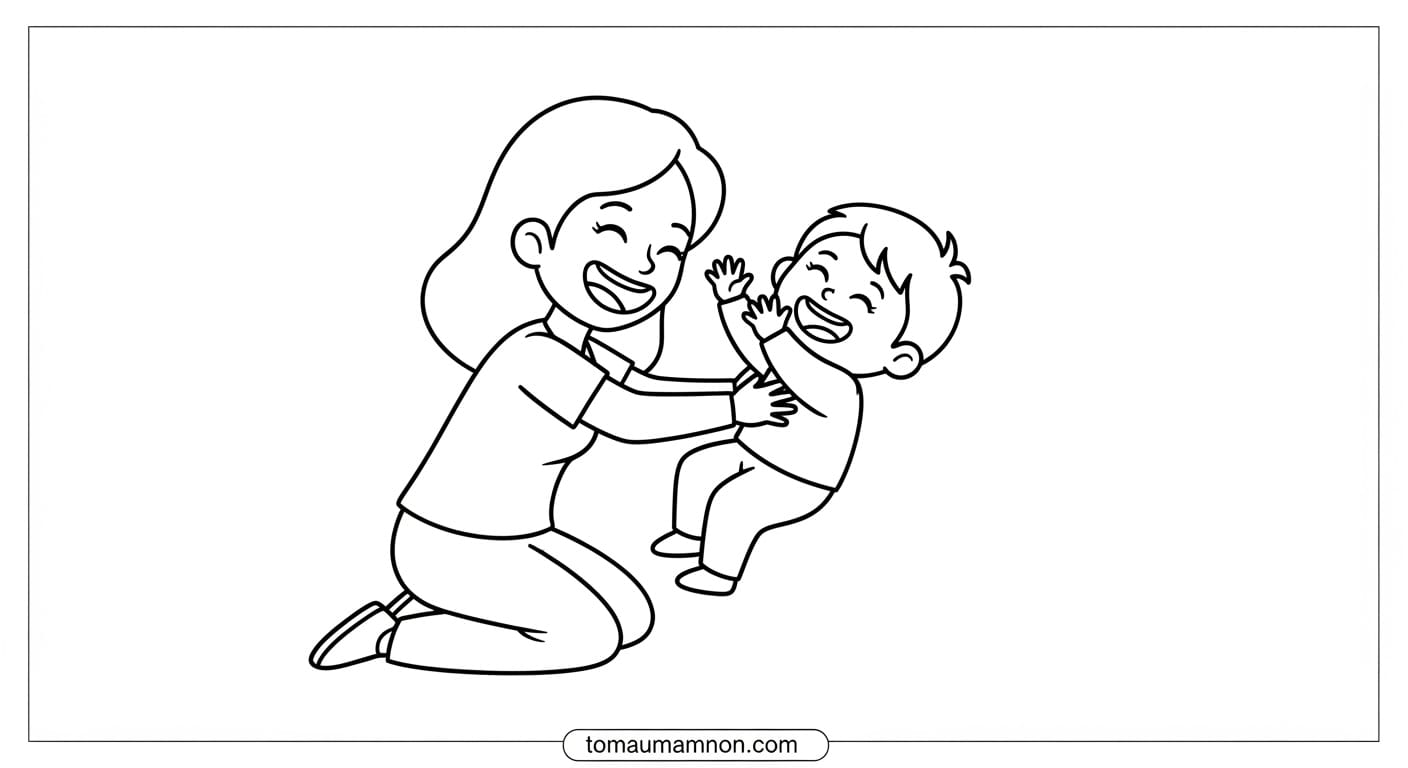 Tranh Tô Màu Tặng Mẹ tranh tô màu gia đình