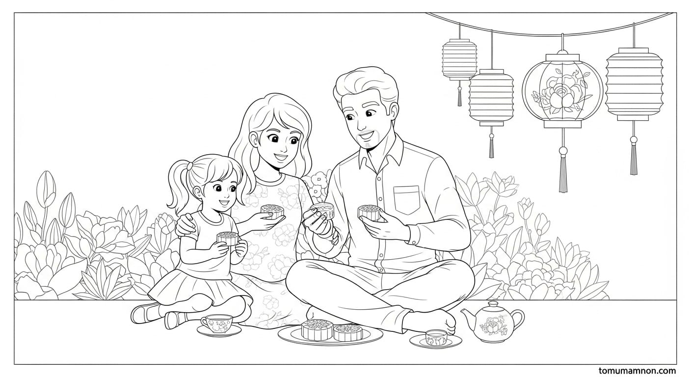 Tranh Tô Màu Tết Trung Thu tranh thiếu nhi múa lân