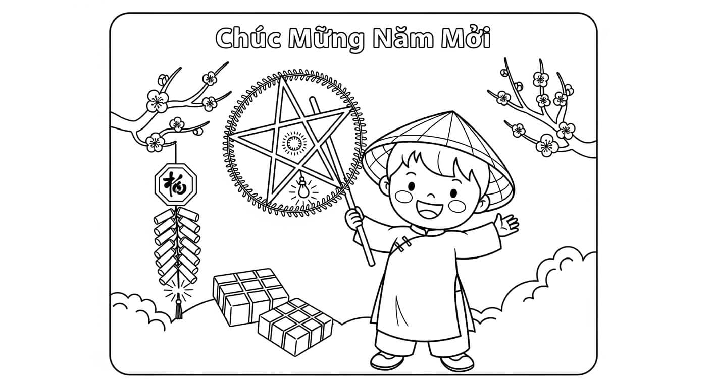 Tranh Tô Màu Tết Và Mùa Xuân cánh đồng hoa