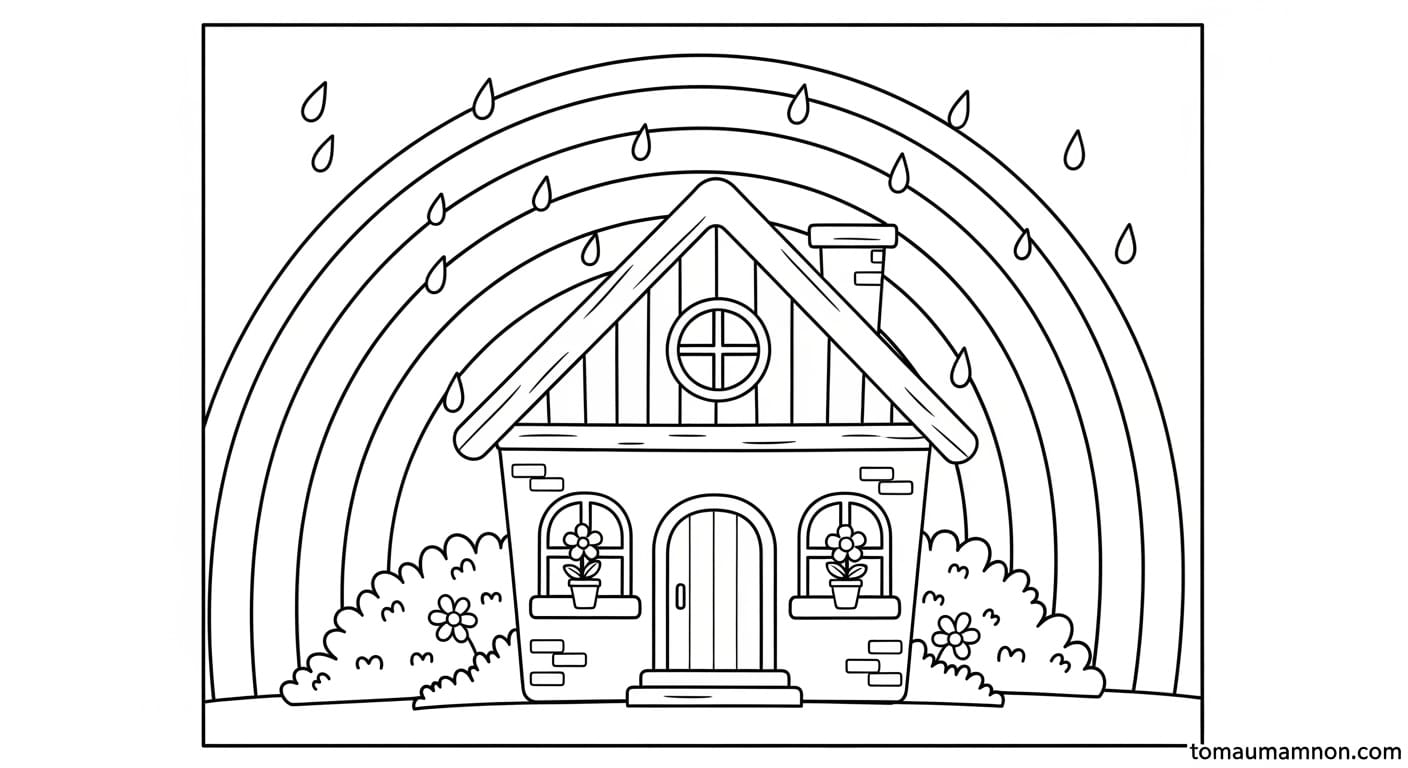 Tranh Tô Màu Thời Tiết Trẻ em vẽ mùa đông lạnh giá