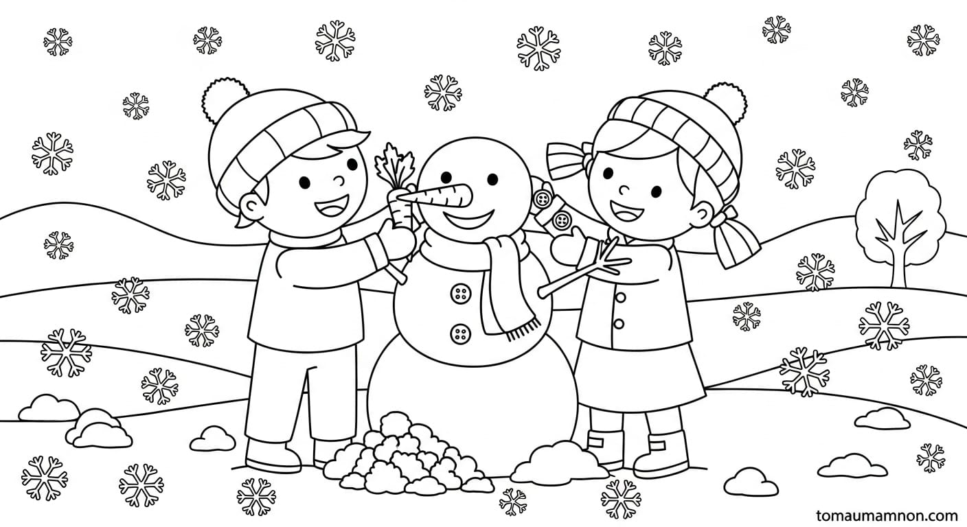 Tranh Tô Màu Thời Tiết Trẻ em vẽ mùa xuân hoa nở