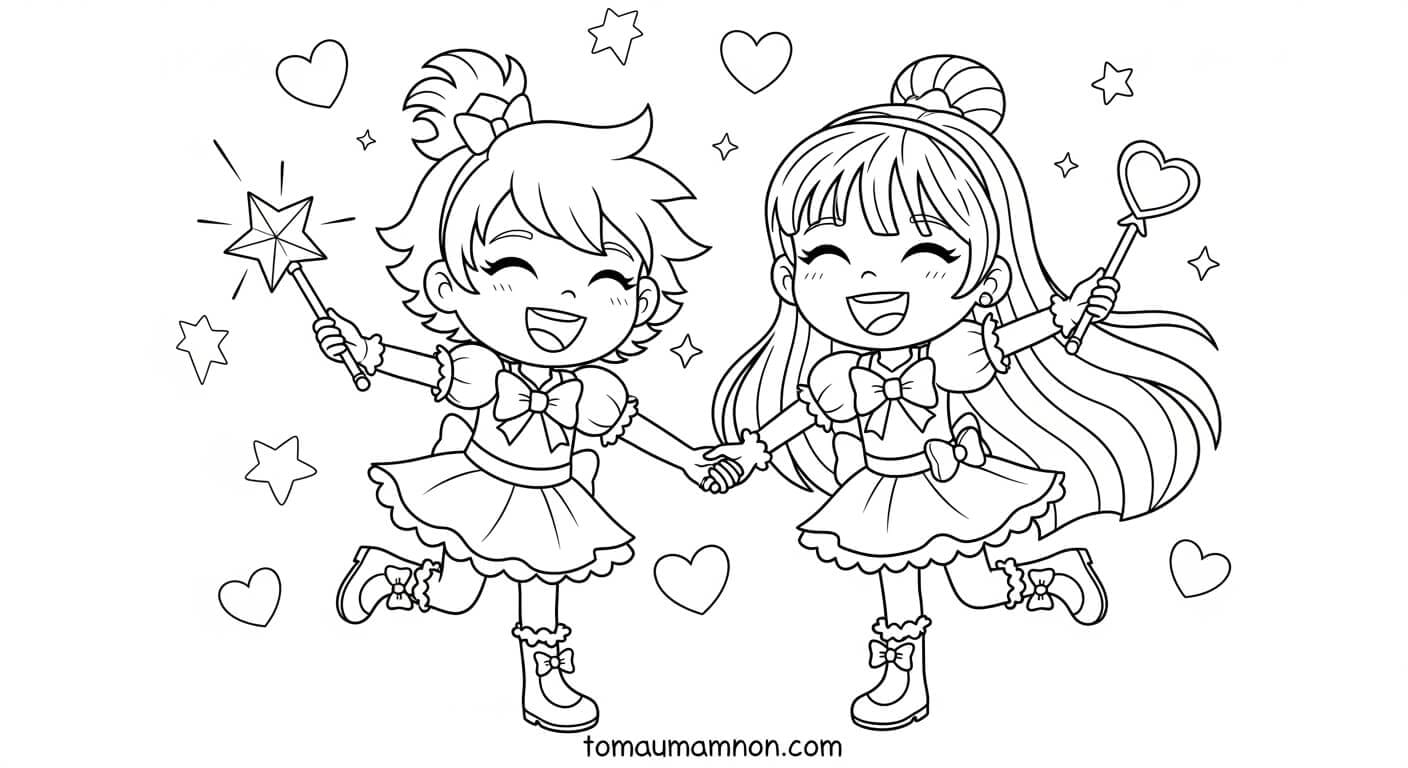 Tranh Tô Màu Thủy Thủ Mặt Trăng Phép thuật toả sáng