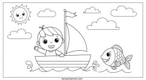 tranh to mau thuyen buom 1