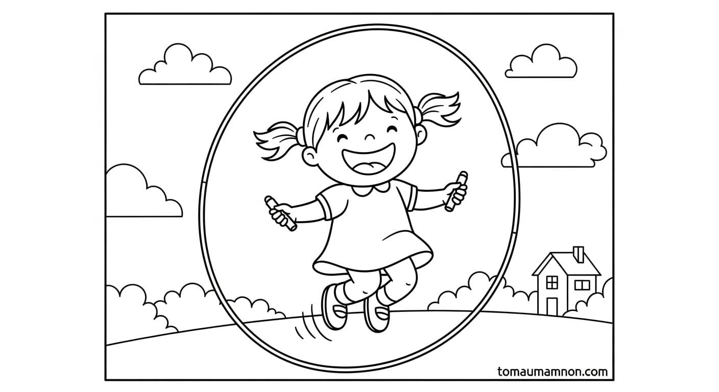 Tranh Tô Màu Trò Chơi Dân Gian Bé chơi ô ăn quan