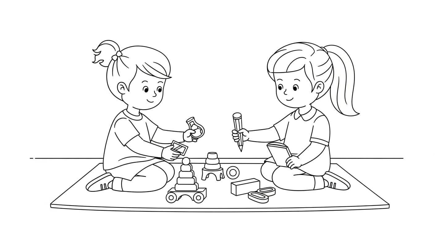 Tranh Tô Màu Trường Mầm Non Công viên mini