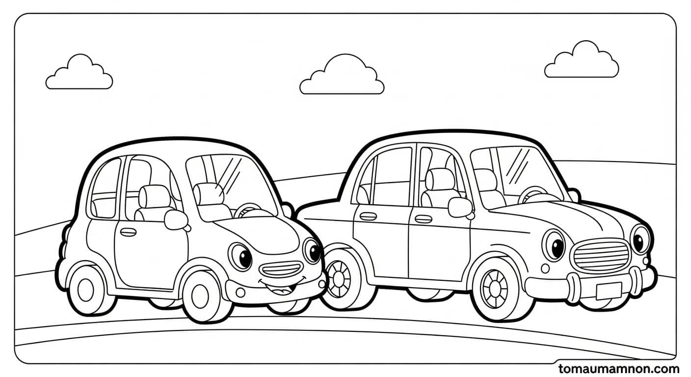 Tranh tô màu xe đua