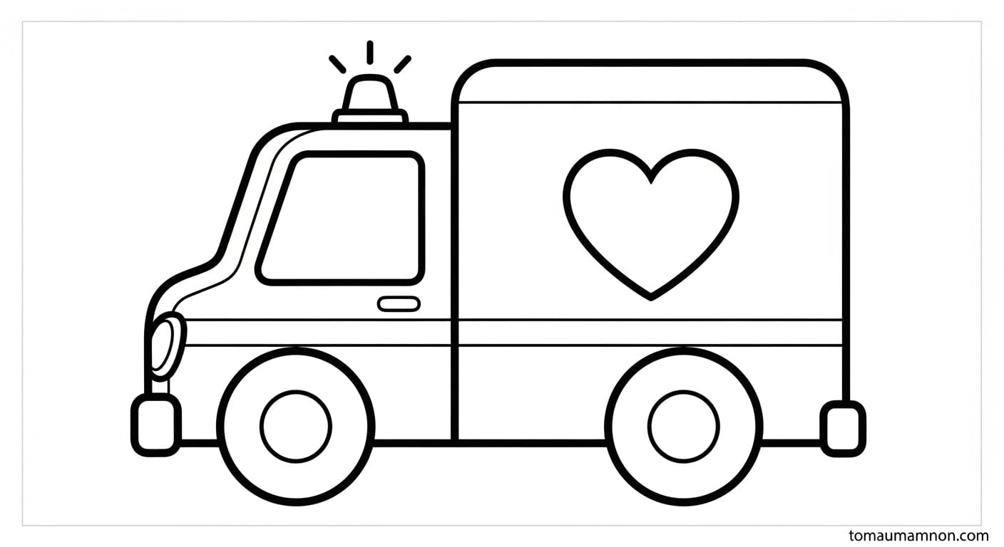 Tranh Tô Màu Xe Cứu Hộ tranh xe cứu hộ 2