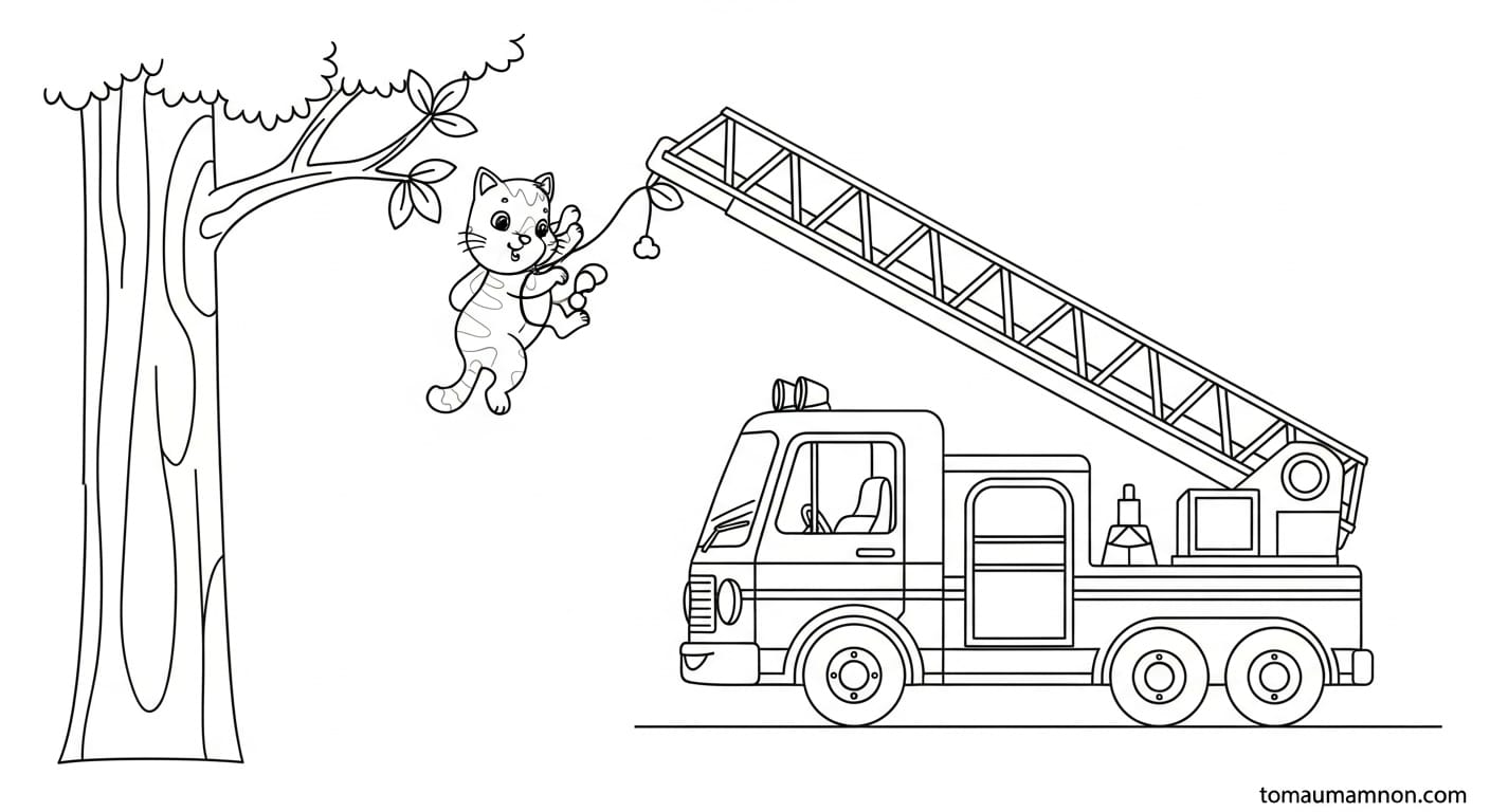 Tranh Tô Màu Xe Cứu Hộ tranh xe cứu hộ 6