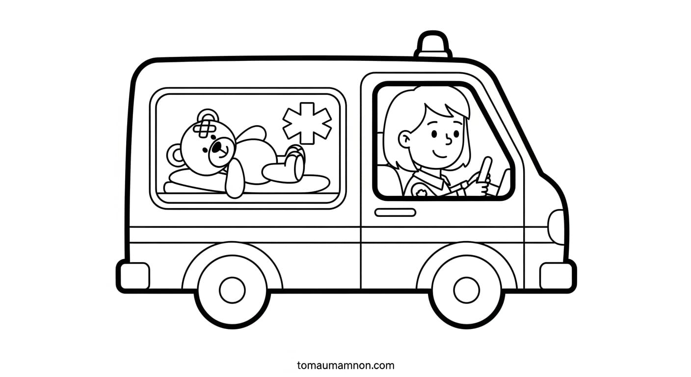 Tranh Tô Màu Xe Cứu Hộ tranh xe cứu hộ 7