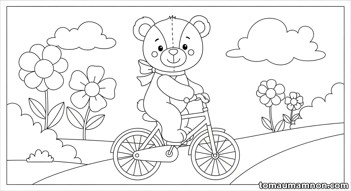 Tranh Tô Màu Xe Đạp Xe đạp dễ thương