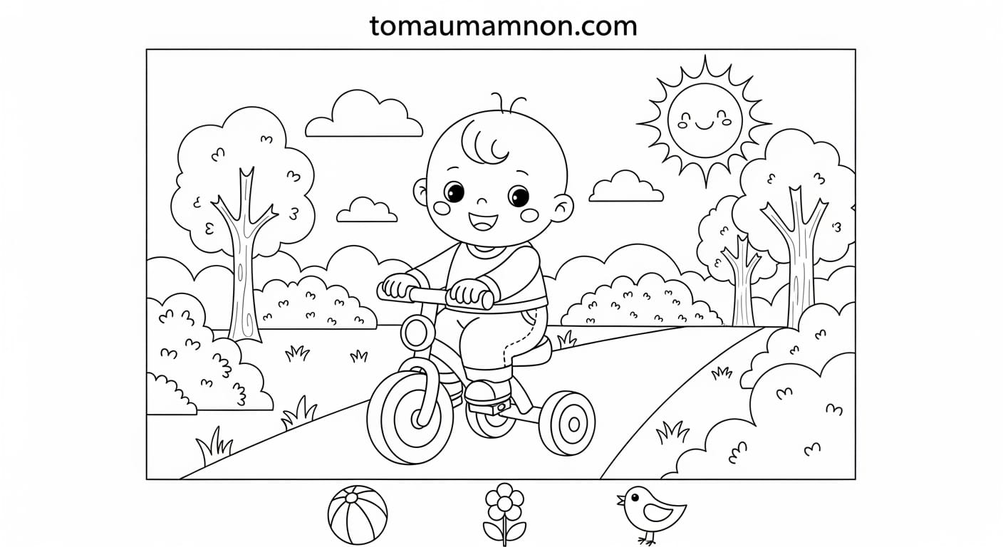 Tranh Tô Màu Xe Đạp Xe đạp đơn giản