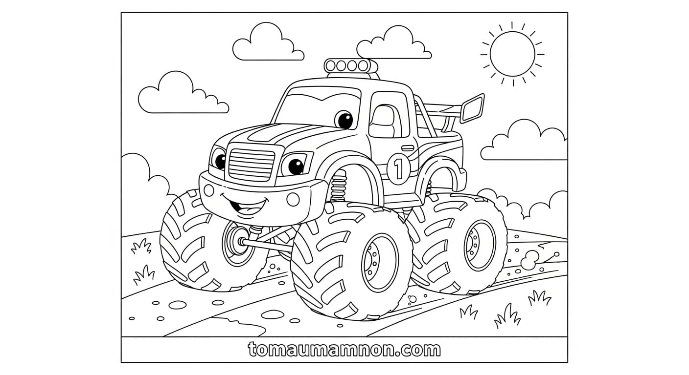 Tranh Tô Màu Xe Đua xe đua năng động